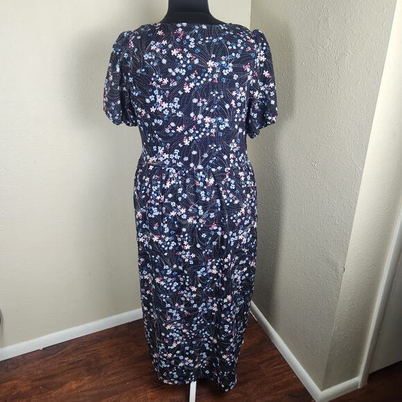 LOFT NWT Pearl Print Mini Floral Puff Sleeve Dress with Slip, XXL - Picture 10 of 11